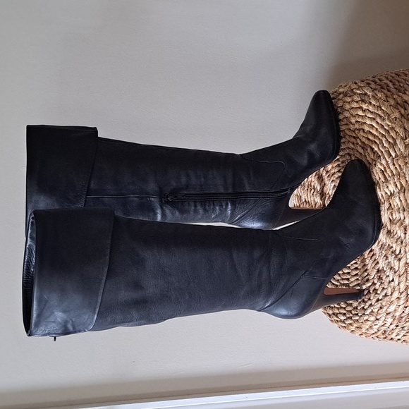 Banana Republic Shoes - Banana Republic Womens Black Leather Over-The-Knee Tall Boots 4.25" Heels S-9